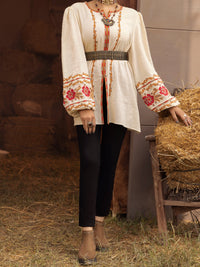 Off White Yarn-Dyed Two Tone Tunic - AWP-LK-484