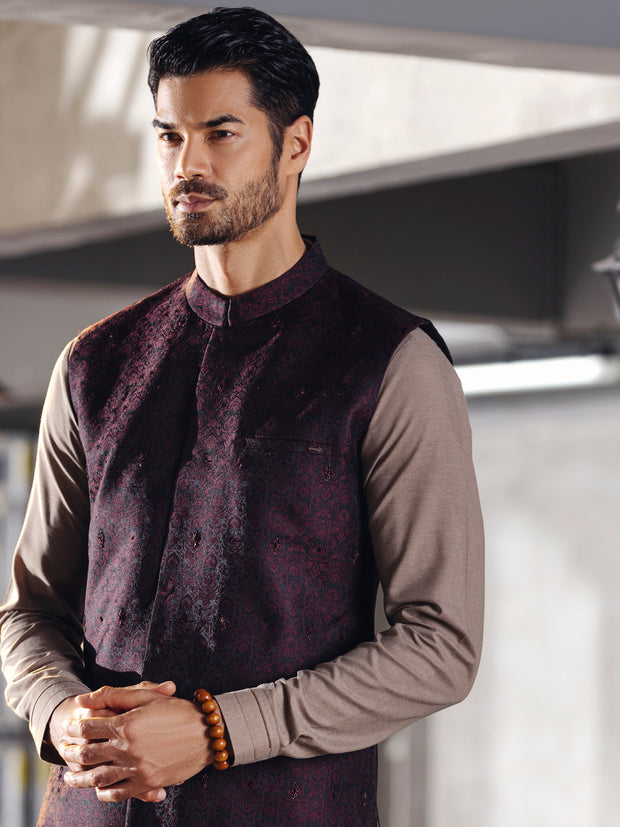 Maroon Waistcoat - AL-WC-388