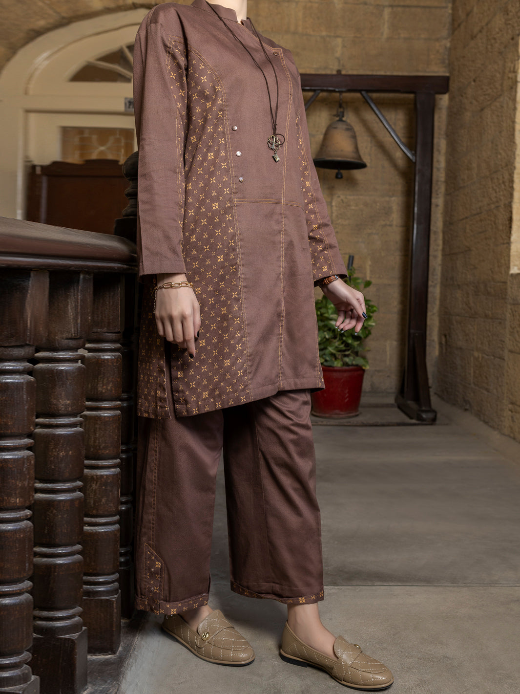 Brown Twill 2 Piece Stitched - AWP-2PS-LKS-389