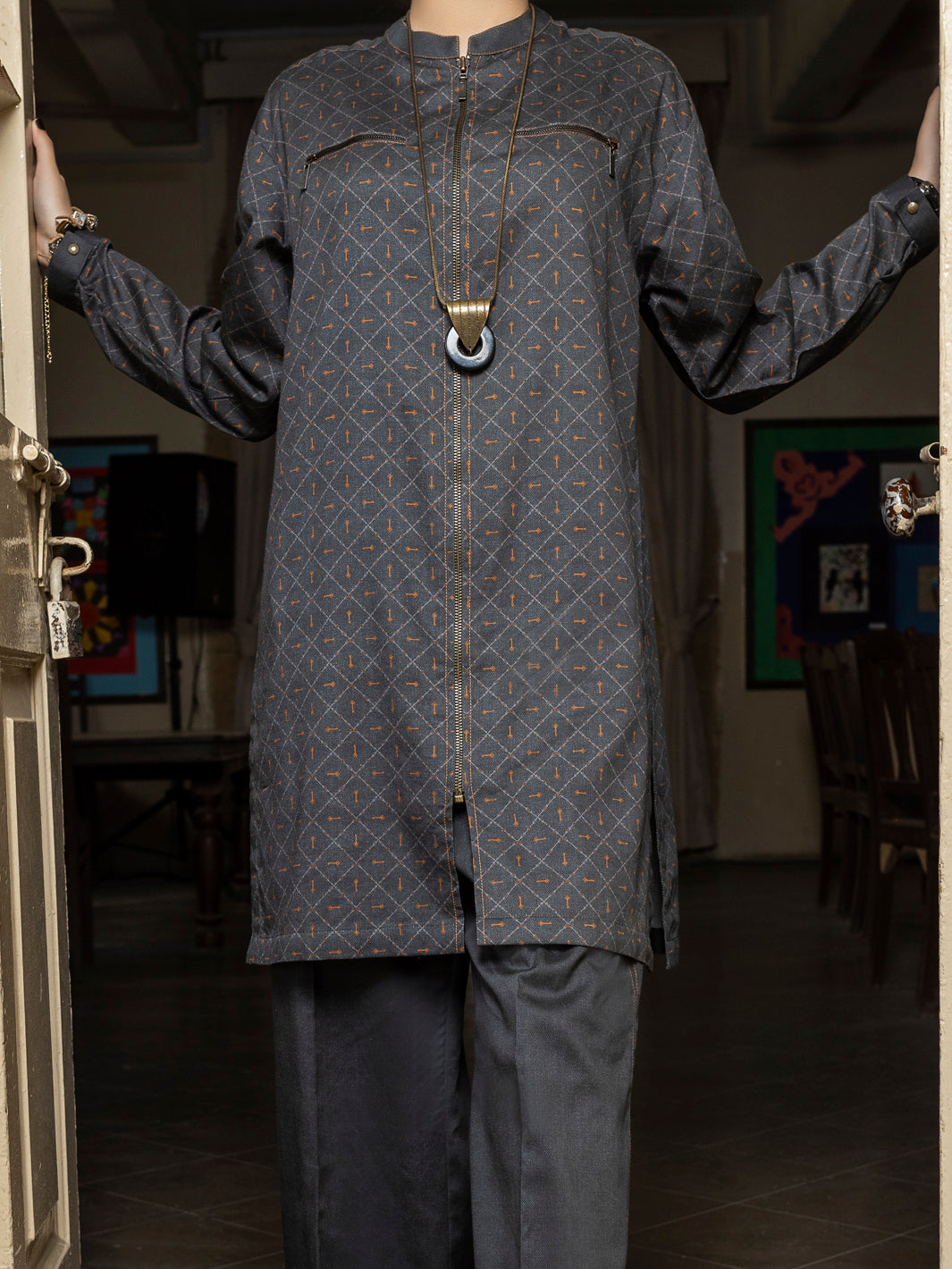 Dark Grey 2Pc Stitched - AWP-2PS-LKS-392