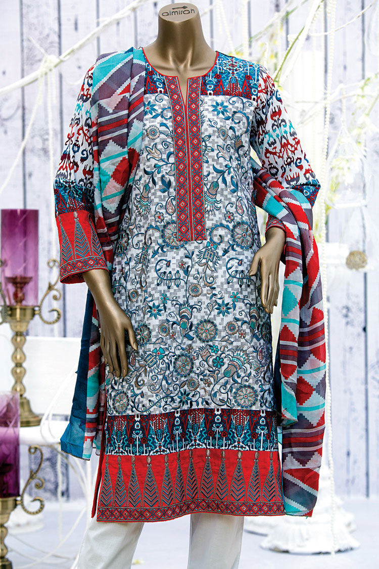 Grey 3Pc Unstitched - ALP-181