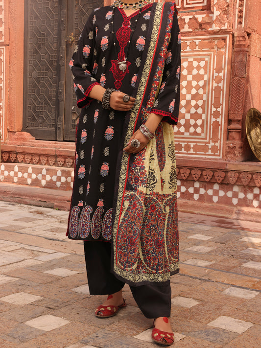 Black Cambric 3 Piece Stitched - AWP-3PS-400
