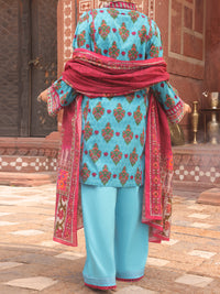 Aqua Cambric Unstitched 3Pc - AWP-3PS-402