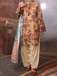 Beige Cambric 3Pc Stitched - AWP-3PS-403