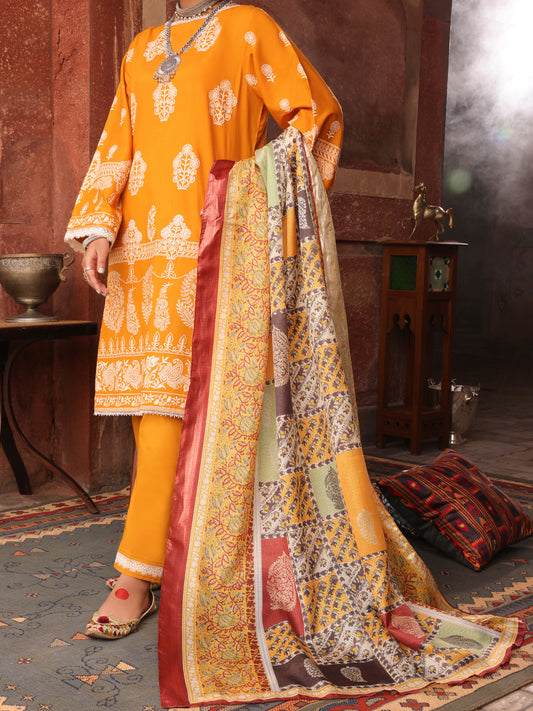 Yellow Cambric 3 Piece Stitched - AWP-3PS-404