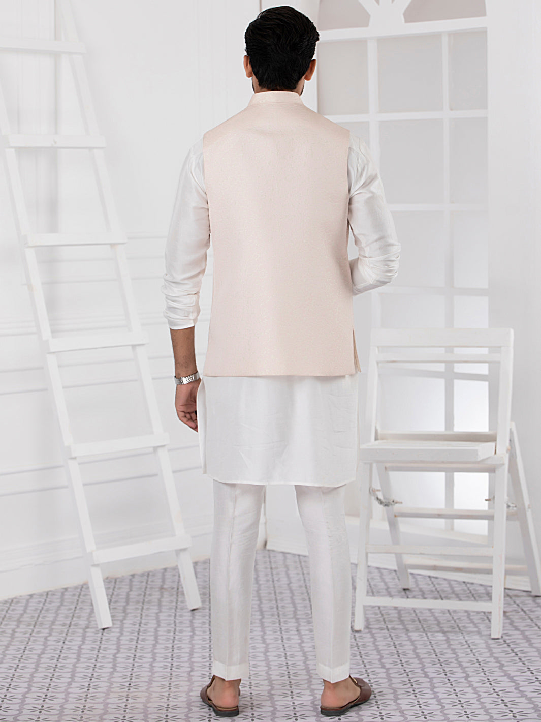 Light Pink Blended Waistcoat - AL-WC-404