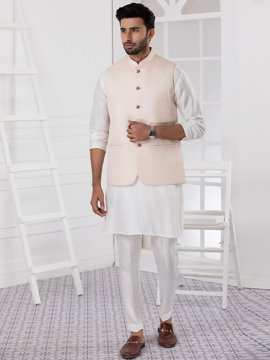 Light Pink Blended Waistcoat - AL-WC-404