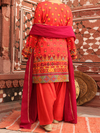 Orange Cambric Unstitched 3Pc - AWP-3PS-408