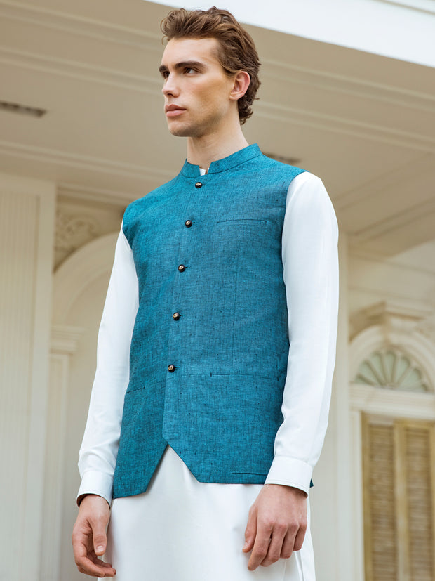 Sea Green Waistcoat - AL-WC-409