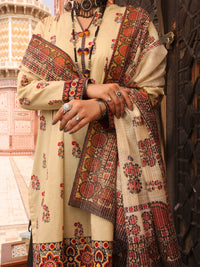 Ivory Cambric Unstitched 3 Piece - AWP-3PS-409