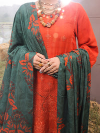 Orange Dobby 3Pc Stitched - AWP-3PS-412