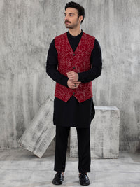 Maroon Blended Waistcoat - AL-WC-413