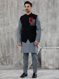Black Blended Waistcoat - AL-WC-414