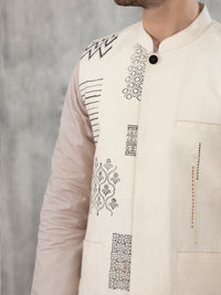 Off White Blended Waistcoat - AL-WC-415