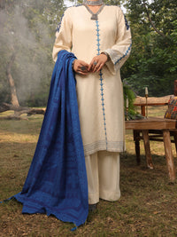 Off White Dobby 3Pc Stitched - AWP-3PS-419