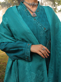 Sea Green Dobby Unstitched 3Pc - AWP-3PS-420