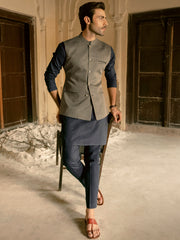 Blue Linen Waistcoat - AL-WC-420