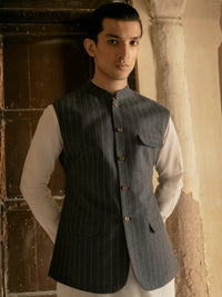 Blue Linen Waistcoat - AL-WC-421