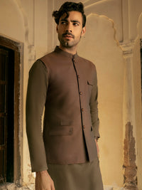 Brown Linen Waistcoat - AL-WC-422
