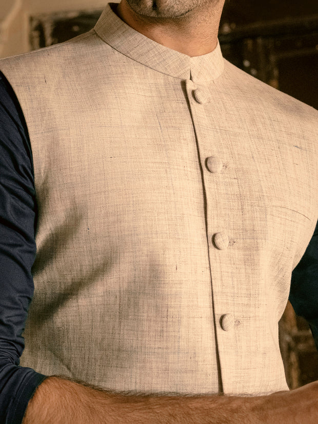 Light Grey Linen Waistcoat - AL-WC-423