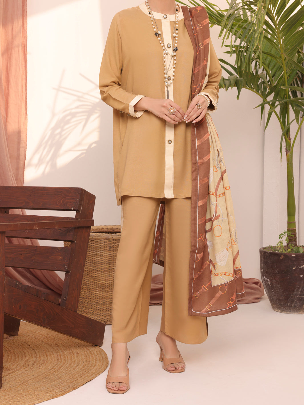 Khaki Twill 3Pc Stitched - AWP-3PS-436