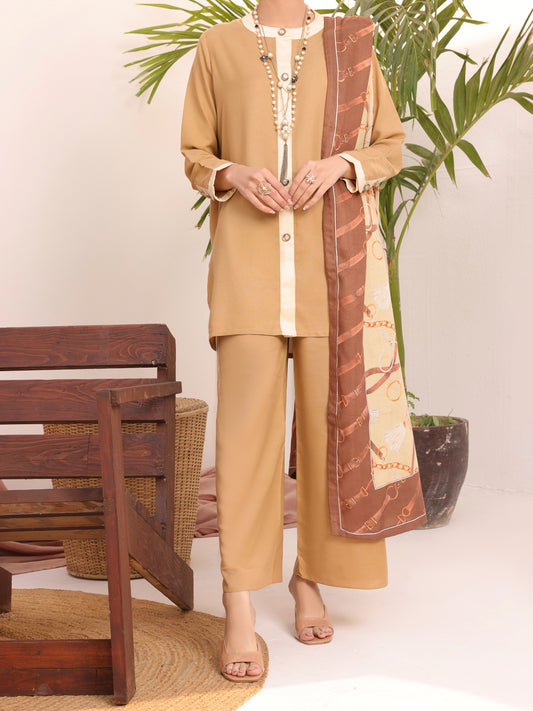 Khaki Twill 3Pc Stitched - AWP-3PS-436