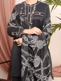 Black Twill 3 Piece Stitched - AWP-3PS-432