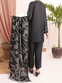Black Twill 3 Piece Stitched - AWP-3PS-432
