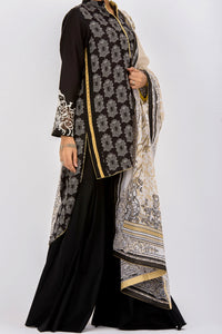 Black Jacquard 3Pc Stitched - ALP-436