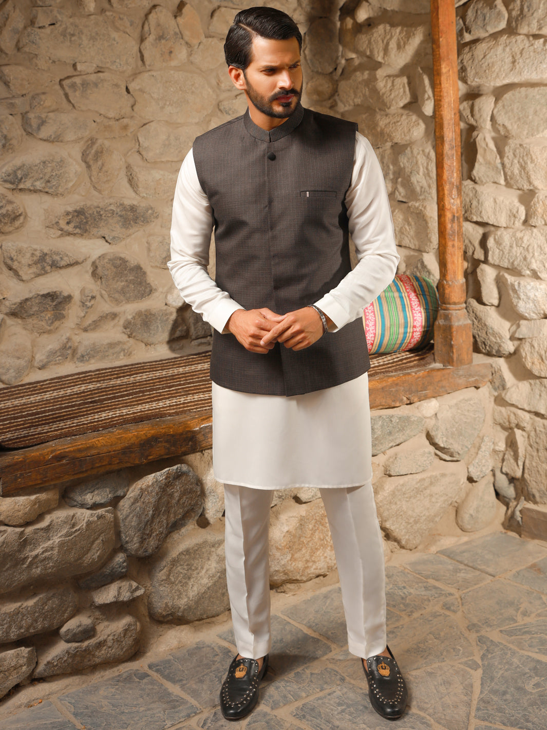 Dark Grey Blended Waistcoat - AL-WC-437