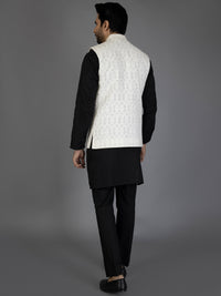 White Textured Waistcoat - AL-WC-439