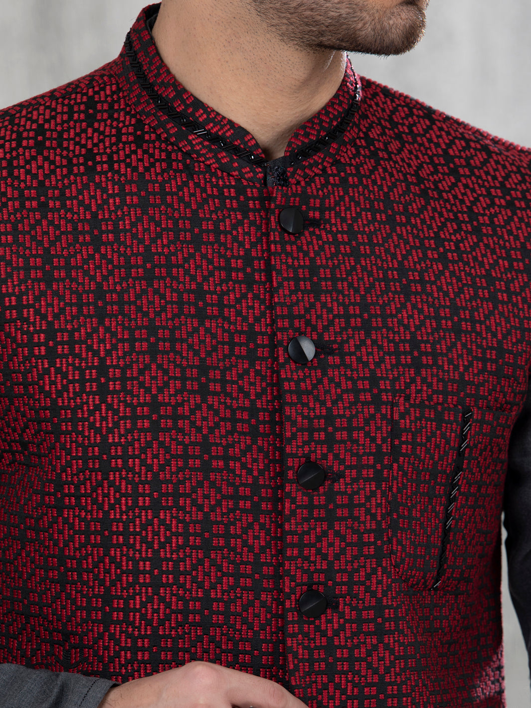 Red Blended Waistcoat - AL-WC-443