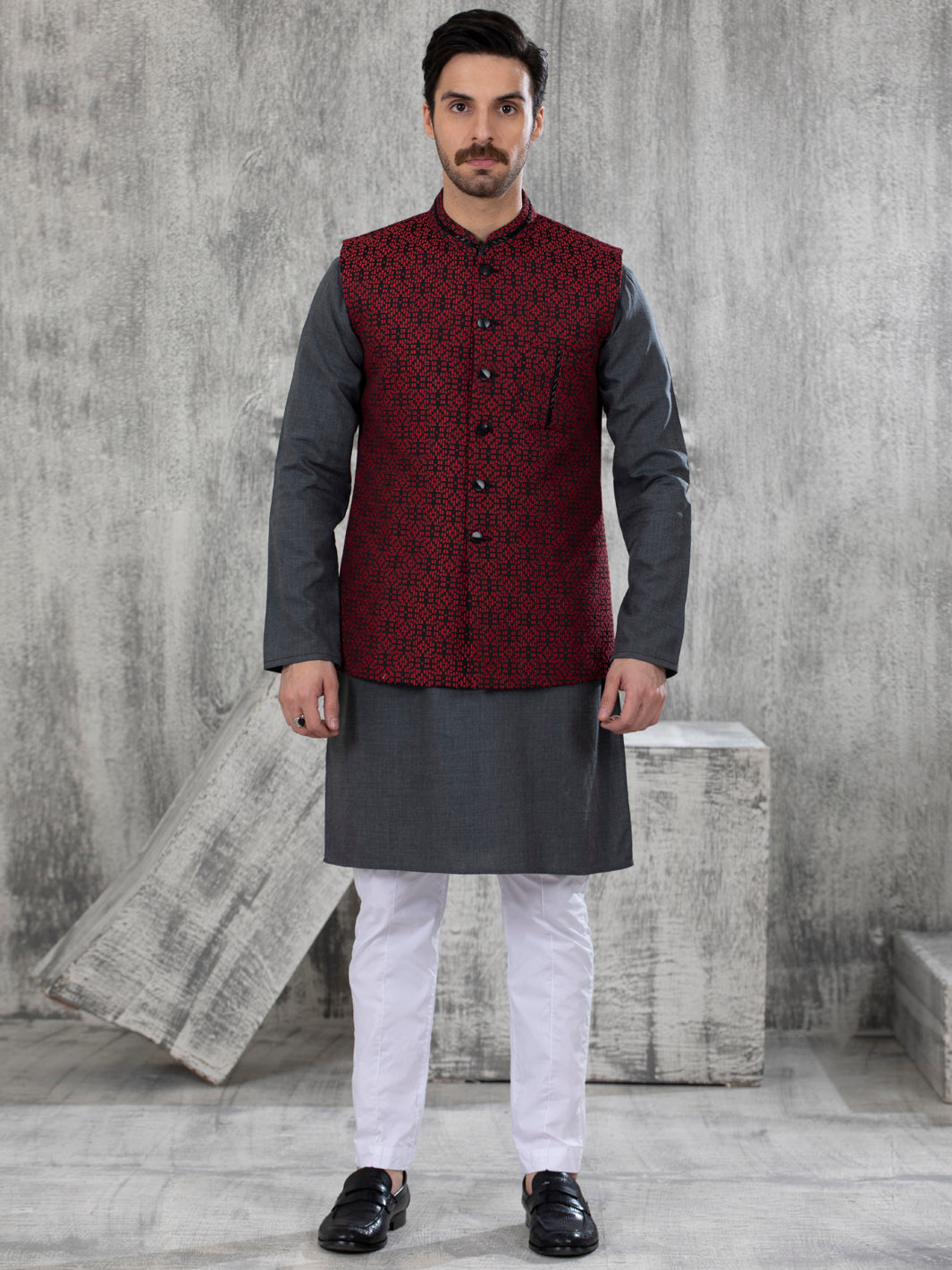 Red Blended Waistcoat - AL-WC-443