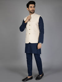 Cream Textured Waistcoat - AL-WC-445