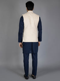 Cream Textured Waistcoat - AL-WC-445