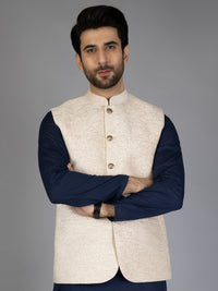 Cream Textured Waistcoat - AL-WC-445