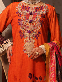 Orange Velvet 3Pc Stitched - AWP-3PS-449