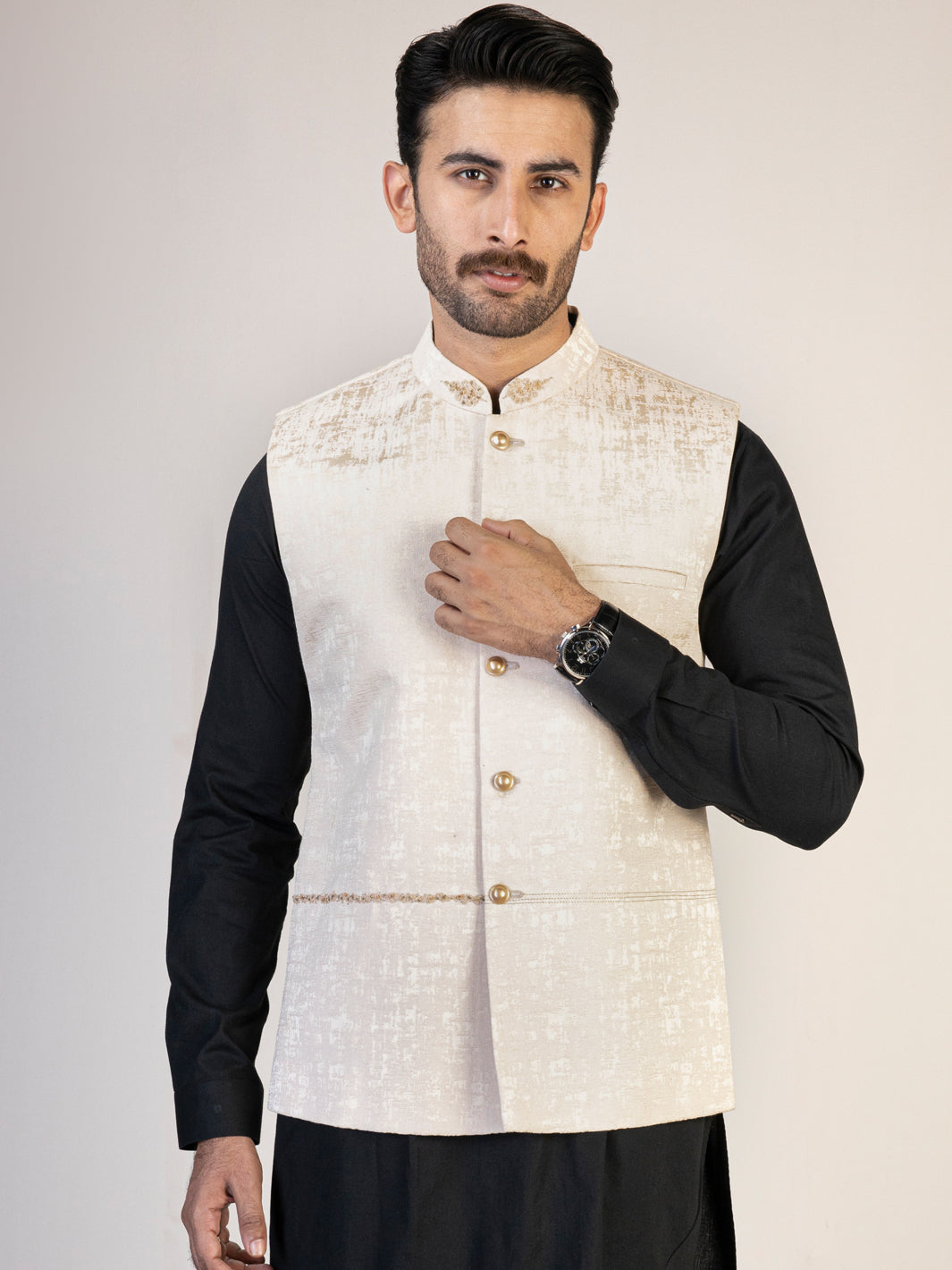 Cream Blended Waistcoat - AL-WC-450