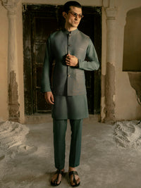 Green Blended Waistcoat - AL-WC-454