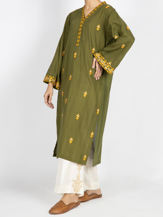 Mehndi Green Dobby Tunic - AWP-LK-456