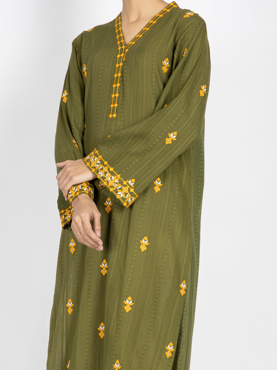 Mehndi Green Dobby Tunic - AWP-LK-456