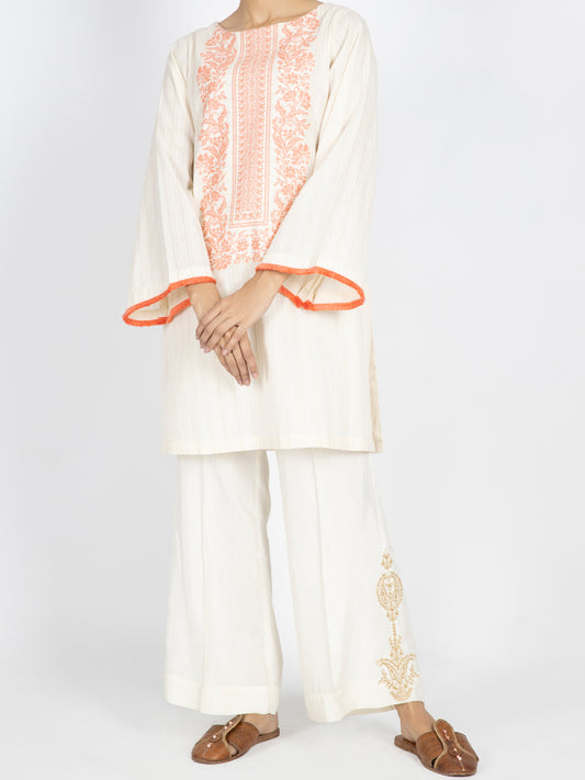 Off White Dobby Tunic - AWP-LK-457