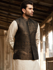 Brown Jacquard Waistcoat - AL-WC-478