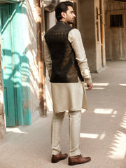 Brown Jacquard Waistcoat - AL-WC-478