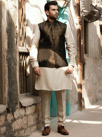 Brown Jacquard Waistcoat - AL-WC-478
