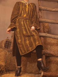 Brass Yarn-Dyed Two Tone Tunic - AWP-LK-480