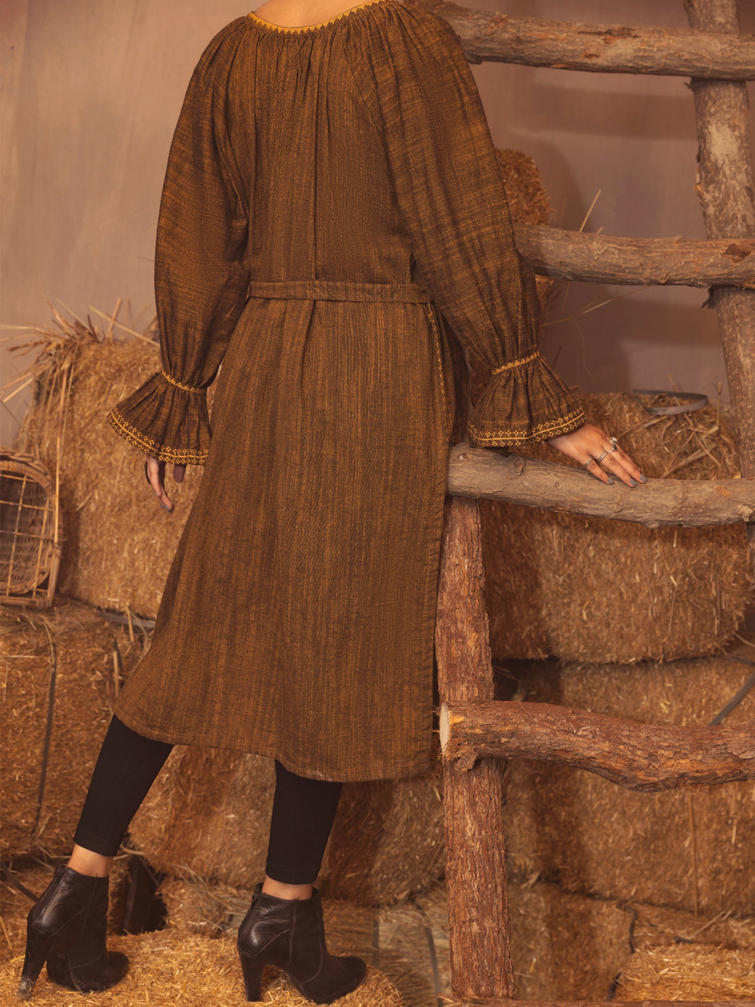 Brass Yarn-Dyed Two Tone Tunic - AWP-LK-480