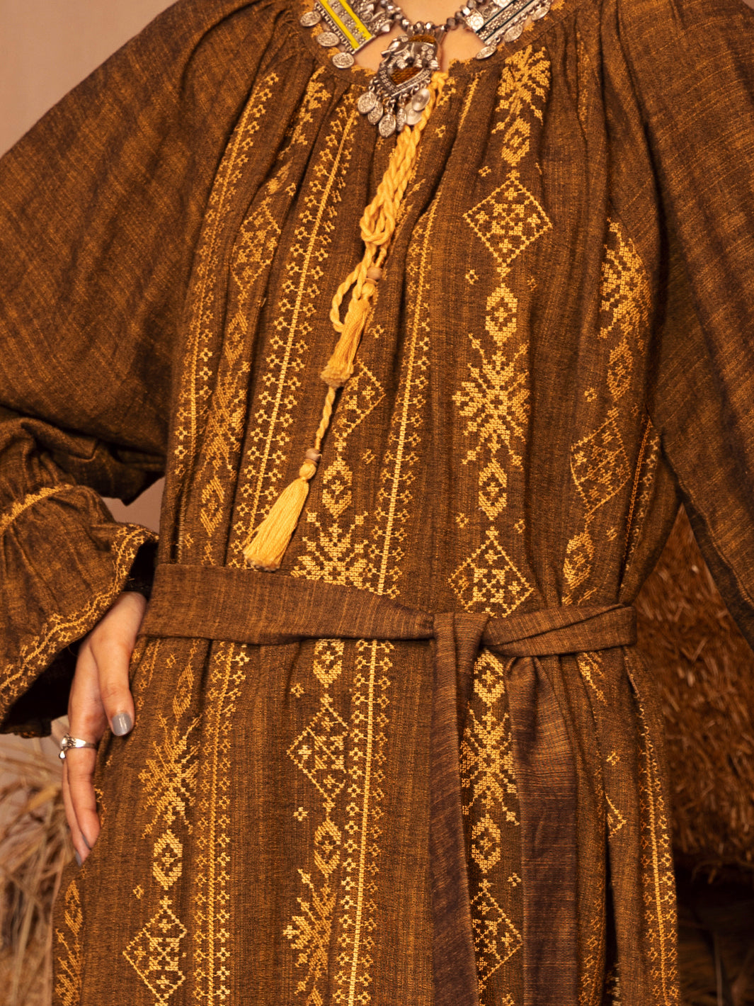 Brass Yarn-Dyed Two Tone Tunic - AWP-LK-480