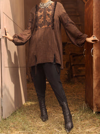 Copper Yarn-Dyed Two Tone Tunic - AWP-LK-481