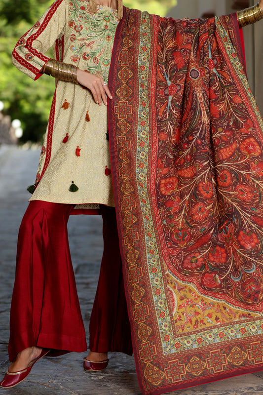 Beige Karandi 2Pc Unstitched - ALP-2PS-486